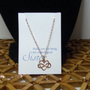 Thank You for Being My Unbiological Sister 18" Rose Gold Necklace, NWOT